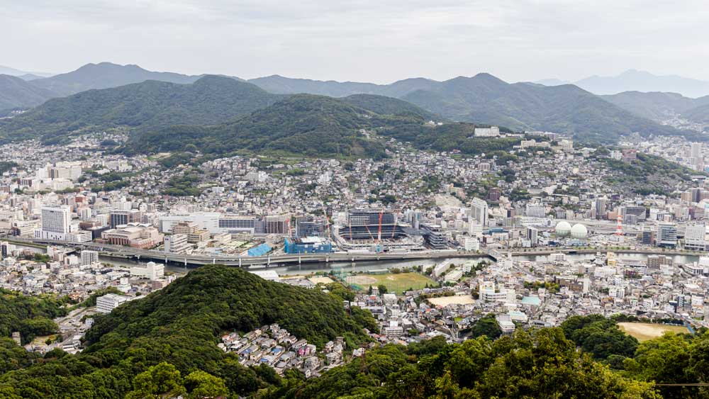 稲佐山公園からの市街地