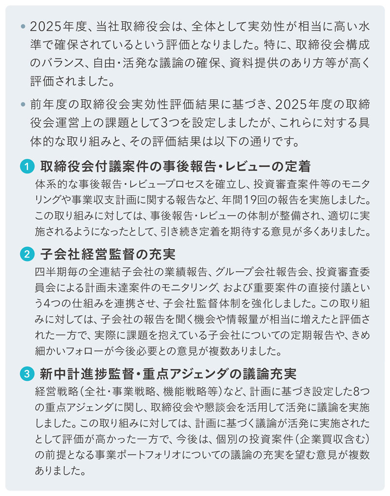 取締役会の実効性評価_アンケート結果